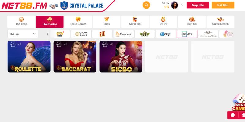 Casino MG Net88 | Trải Nghiệm Đẳng Cấp Tại Nhà Cái 2 Giới thiệu về sảnh MG Casino